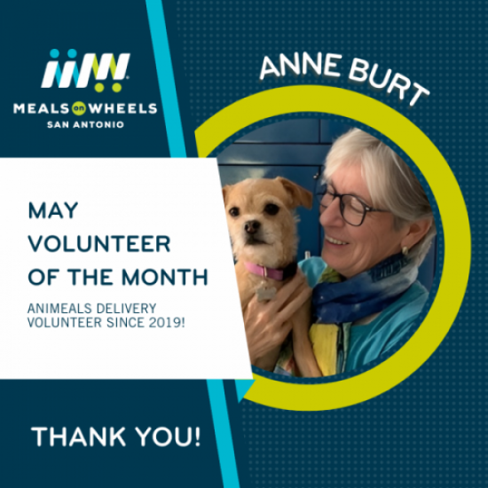 May Volunteer of the Month her with dog